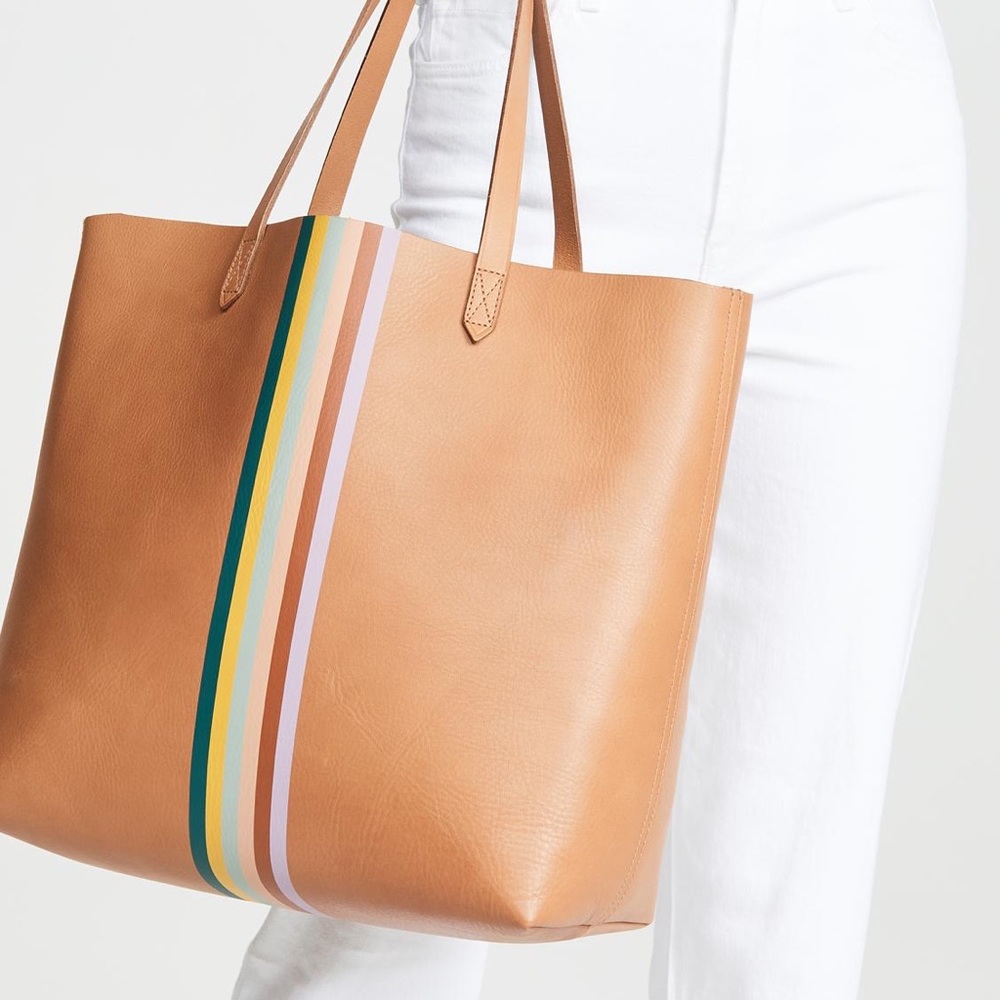Madewell Transport Tote Rainbow Stripe